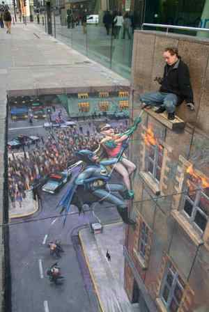 chalk batman robin rescue art