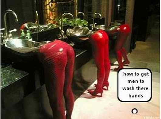 man wash hands woman ass