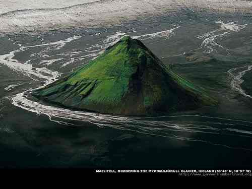 Maelifell, bordering the Myrdalsjokull, Glacier, Iceland