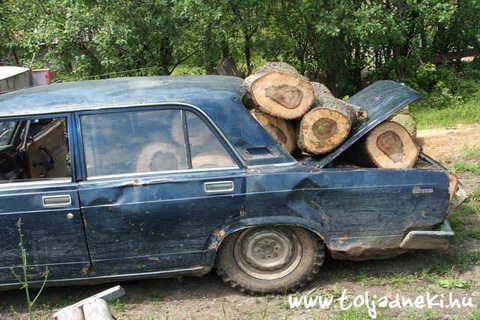 wood in car