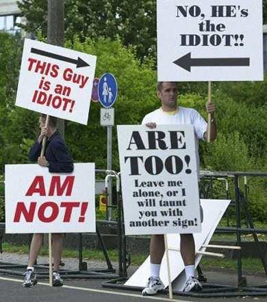 funny stupid protester sign