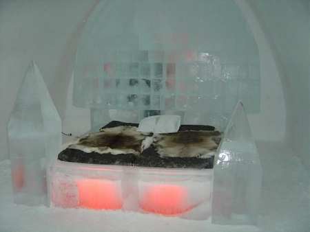 ice hotel bed