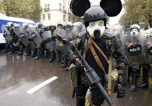 funny riot police mickey mouse