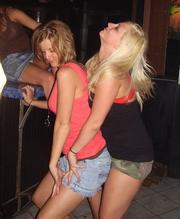 two girls dancing in disco