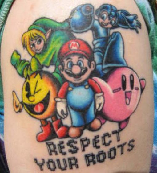 crazy video game tattoo