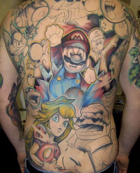 crazy video game tattoo