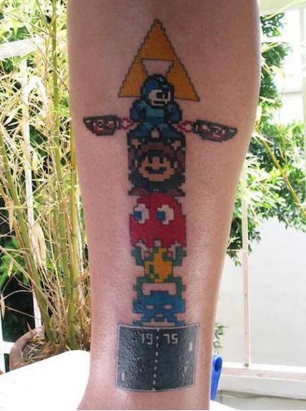 crazy video game tattoo