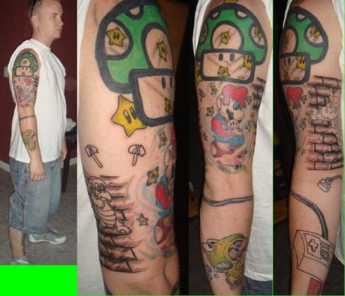 crazy video game tattoo